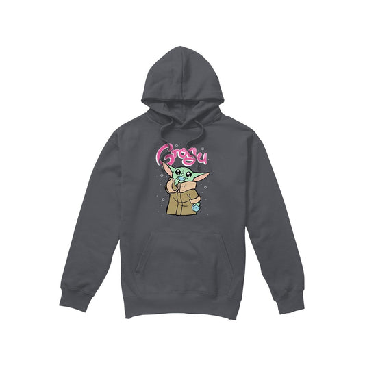 Charcoal - Front - Star Wars: The Mandalorian Mens Grogu Bubble Hoodie