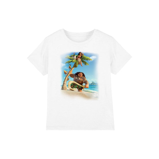 White - Front - Moana Childrens-Kids Poster T-Shirt