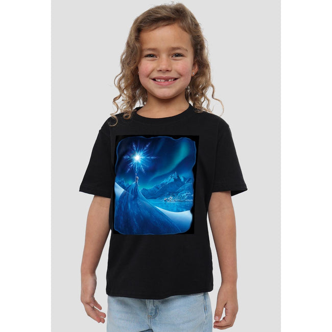 Black - Lifestyle - Frozen Childrens-Kids Magical Light Elsa T-Shirt