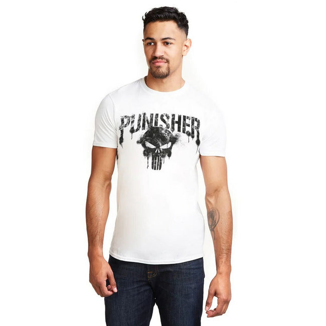White - Lifestyle - The Punisher Mens Text T-Shirt
