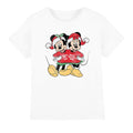 White - Front - Disney Childrens-Kids Mickey & Minnie Mouse Christmas Sweater T-Shirt