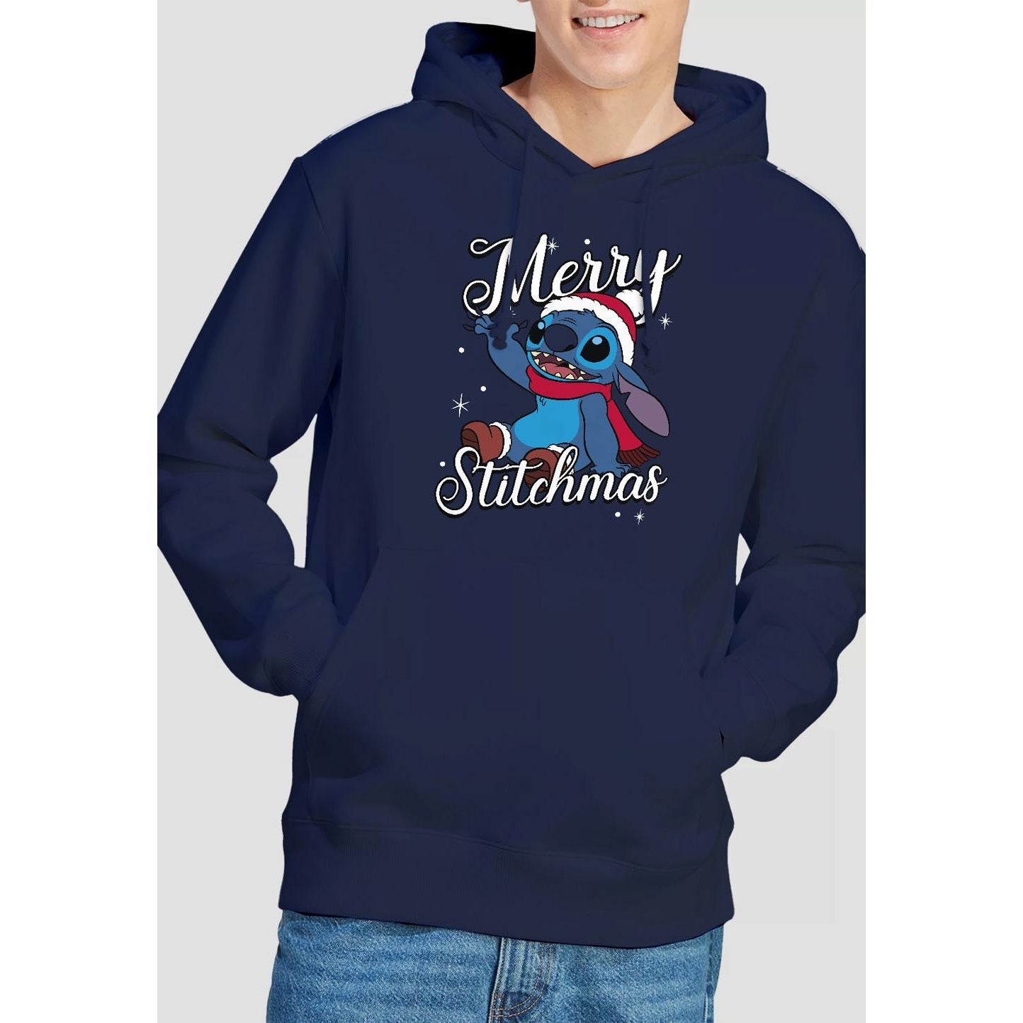 Navy - Lifestyle - Lilo & Stitch Mens Merry Stitchmas Hoodie