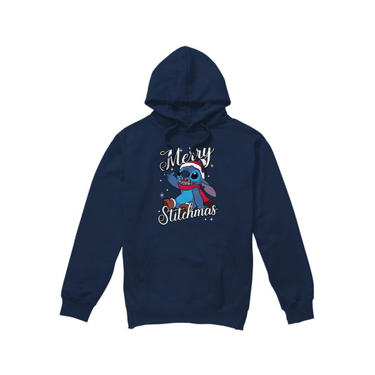 Navy - Front - Lilo & Stitch Mens Merry Stitchmas Hoodie