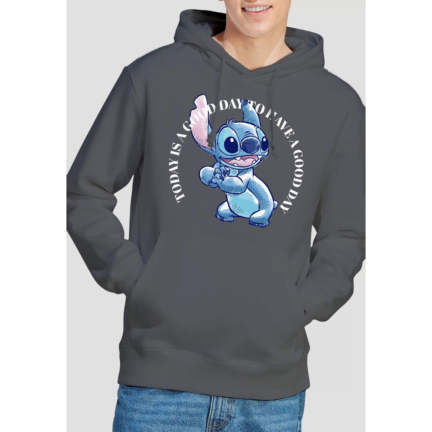 Charcoal - Lifestyle - Lilo & Stitch Mens Good Day Hoodie