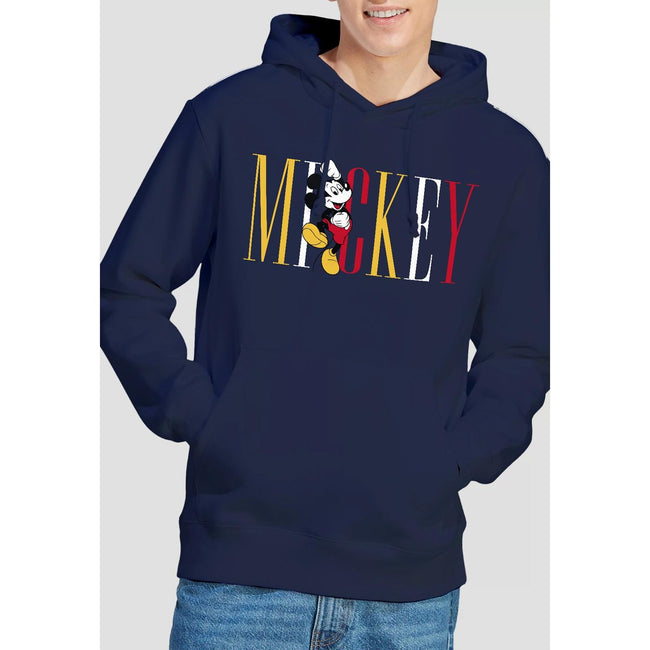 Navy - Lifestyle - Disney Mens Mickey Mouse Multicolour Name Hoodie