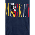 Navy - Side - Disney Mens Mickey Mouse Multicolour Name Hoodie