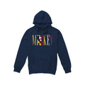 Navy - Front - Disney Mens Mickey Mouse Multicolour Name Hoodie