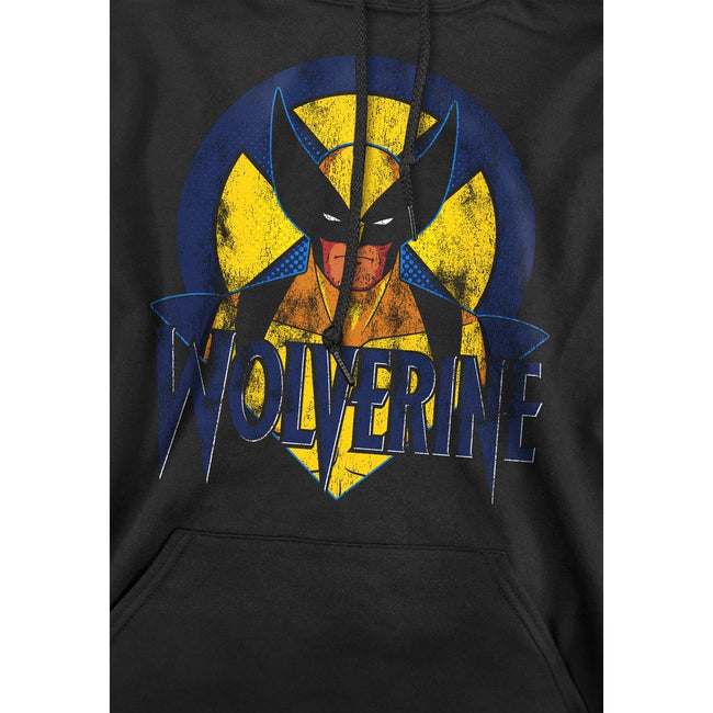 Black - Side - Marvel Mens X-Men Wolverine Retro Hoodie
