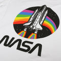 White - Side - NASA Womens-Ladies Rainbow Cotton T-Shirt