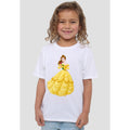 White - Side - Beauty And The Beast Childrens-Kids Belle Rose T-Shirt