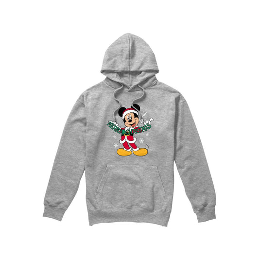 Sport Heather - Front - Disney Mens Merry Christmas Mickey Mouse Hoodie
