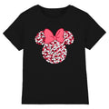 Black - Front - Disney Childrens-Kids Minnie Mouse Heart Ears Silhouette Valentine`s Day T-Shirt