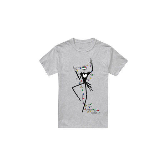 Sport Heather - Front - The Nightmare Before Christmas Mens Jack Fairy Lights T-Shirt