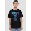 Black - Side - Lilo & Stitch Childrens-Kids Classic Pose T-Shirt