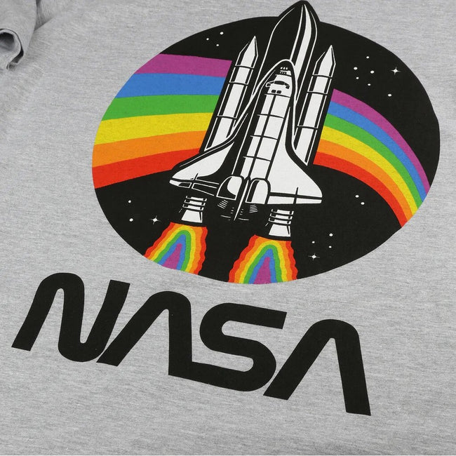 Sports Grey - Side - NASA Mens Rainbow T-Shirt