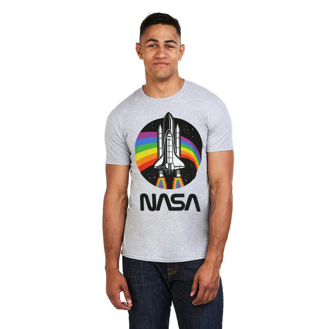 Sports Grey - Lifestyle - NASA Mens Rainbow T-Shirt