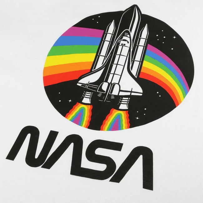 White - Side - NASA Mens Rainbow T-Shirt