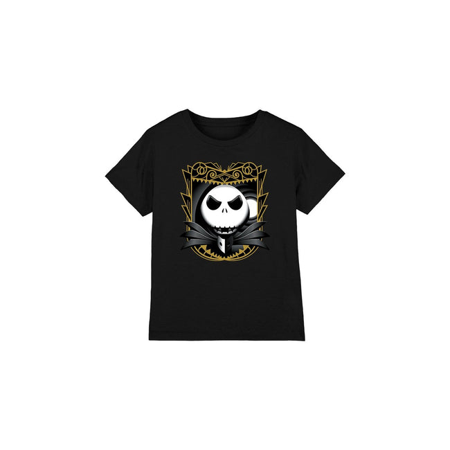 Black - Front - The Nightmare Before Christmas Childrens-Kids Jack Skellington Shaded T-Shirt