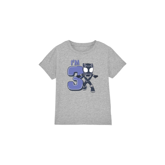 Sport Heather - Front - Black Panther Childrens-Kids Cute 3rd Birthday T-Shirt