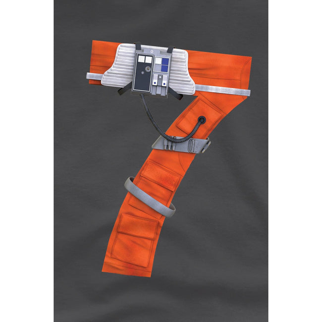 Charcoal - Side - Star Wars Childrens-Kids 7 X-Wing Fighter T-Shirt