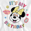 White - Side - Disney Childrens-Kids It´s My Birthday Minnie Mouse T-Shirt