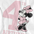 White - Side - Disney Childrens-Kids Minnie Mouse 4th Birthday T-Shirt