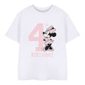 White - Front - Disney Childrens-Kids Minnie Mouse 4th Birthday T-Shirt