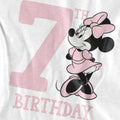 White - Side - Disney Childrens-Kids Minnie Mouse 7th Birthday T-Shirt