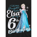 Black - Side - Frozen Childrens-Kids Bright Like Elsa 6th Birthday T-Shirt