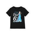 Black - Front - Frozen Childrens-Kids Bright Like Elsa 6th Birthday T-Shirt
