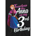 Black - Side - Frozen Childrens-Kids Fearless Like Anna 3rd Birthday T-Shirt