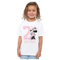 White - Side - Disney Childrens-Kids Minnie Mouse 2nd Birthday T-Shirt