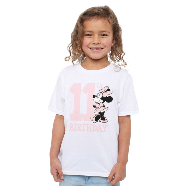 White - Lifestyle - Disney Childrens-Kids Minnie Mouse 11th Birthday T-Shirt