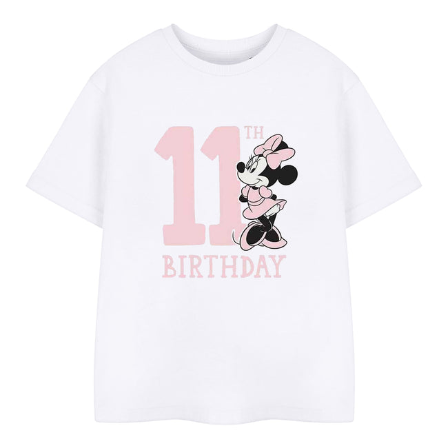 White - Front - Disney Childrens-Kids Minnie Mouse 11th Birthday T-Shirt