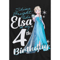 Black - Side - Frozen Childrens-Kids Bright Like Elsa 4th Birthday T-Shirt