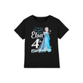 Black - Front - Frozen Childrens-Kids Bright Like Elsa 4th Birthday T-Shirt