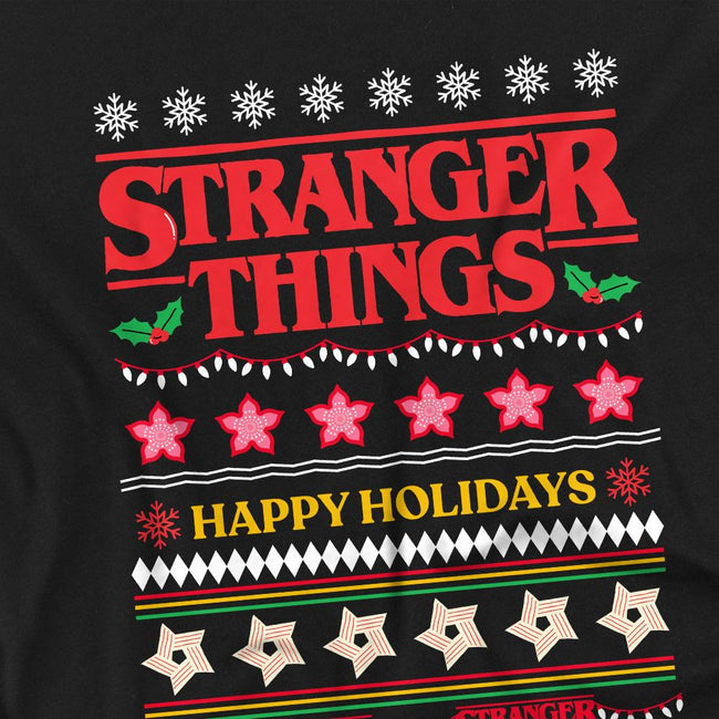 Black - Pack Shot - Stranger Things Childrens-Kids Ugly Demogorgon Christmas Jumper T-Shirt