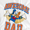 White - Side - Disney Mens Awesome Dad Donald Duck T-Shirt