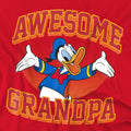 Red - Side - Disney Mens Awesome Grandpa Donald Duck T-Shirt