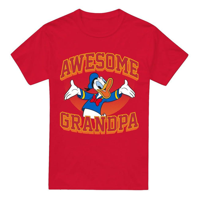 Red - Front - Disney Mens Awesome Grandpa Donald Duck T-Shirt
