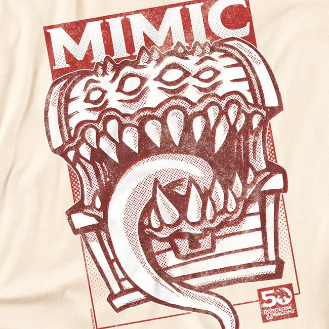 Natural - Back - Dungeons & Dragons Mens Mimic Vintage 50th T-Shirt