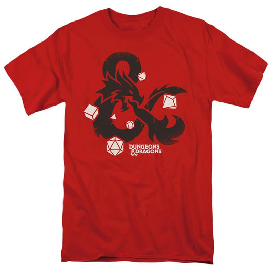 Red - Front - Dungeons & Dragons Mens Ampersand Dice T-Shirt