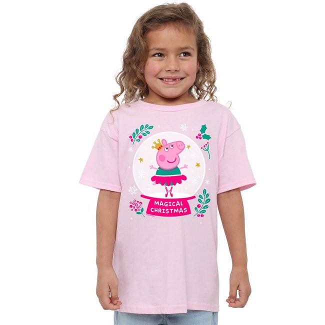 Light Pink - Lifestyle - Peppa Pig Childrens-Kids Magical Christmas T-Shirt