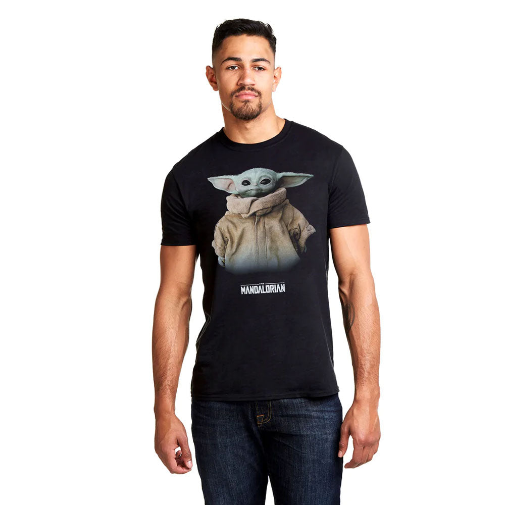 Black - Side - Star Wars: The Mandalorian Mens The Child Cotton T-Shirt