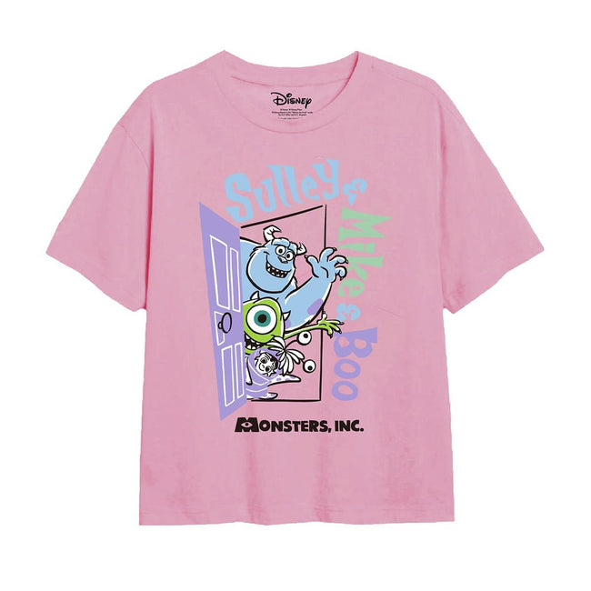 Pink - Front - Monsters Inc Childrens-Kids Icons T-Shirt