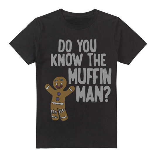 Black - Front - Shrek Mens Muffin Man T-Shirt