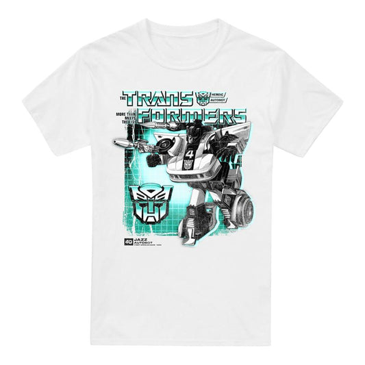 White - Front - Transformers Mens Jazz Box 40th T-Shirt