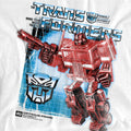 White - Side - Transformers Mens Optimus Prime Box 40th T-Shirt