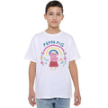 White - Lifestyle - Peppa Pig Childrens-Kids Floral Rainbow T-Shirt