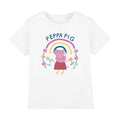 White - Front - Peppa Pig Childrens-Kids Floral Rainbow T-Shirt